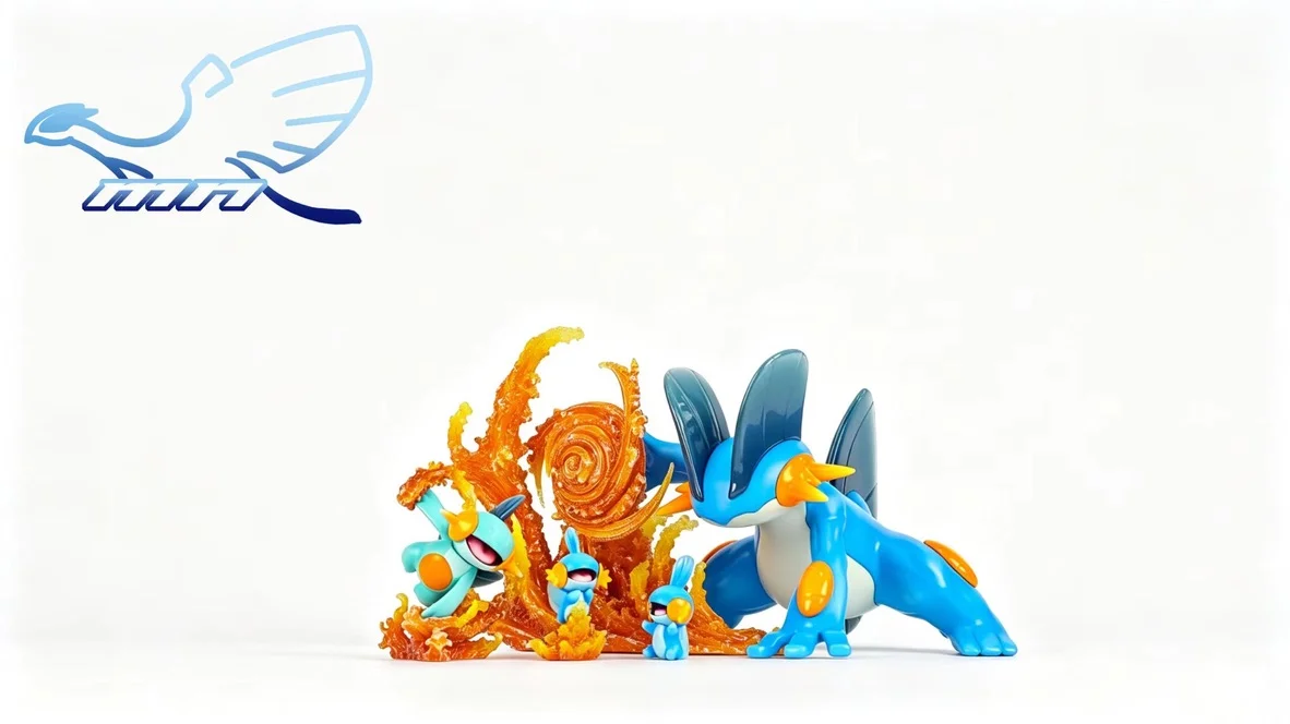 MN Studio – Swampert Evolution Set Pokémon 1/20 Scale Resin Diorama Collection - Image 5