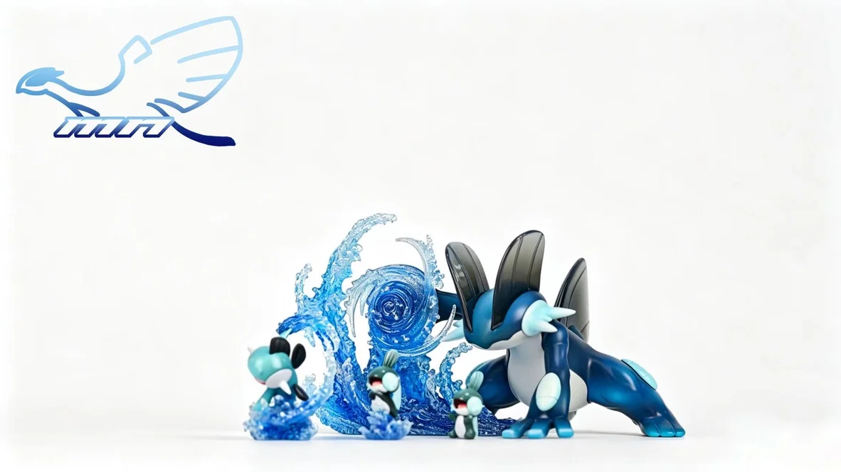 MN Studio – Swampert Evolution Set Pokémon 1/20 Scale Resin Diorama Collection - Image 6