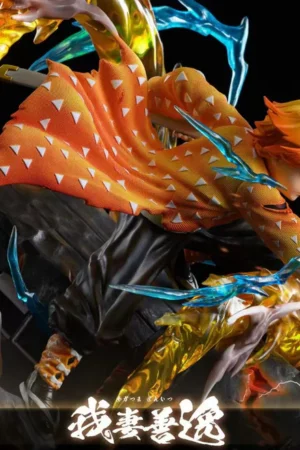 Alternative view of Demon Slayer – Zenitsu Agatsuma Thunder Breathing LED Statue 1/6 & 1/4 Scale – Cheng × Silver Fox Studio