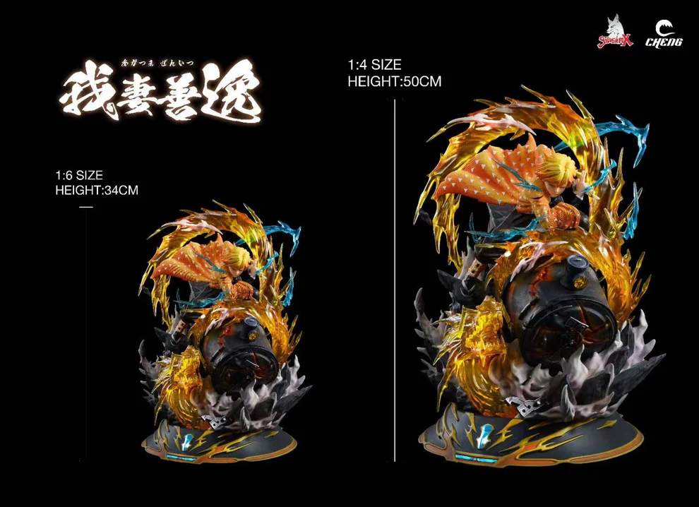 Demon Slayer – Zenitsu Agatsuma Thunder Breathing LED Statue 1/6 & 1/4 Scale – Cheng × Silver Fox Studio - Image 3