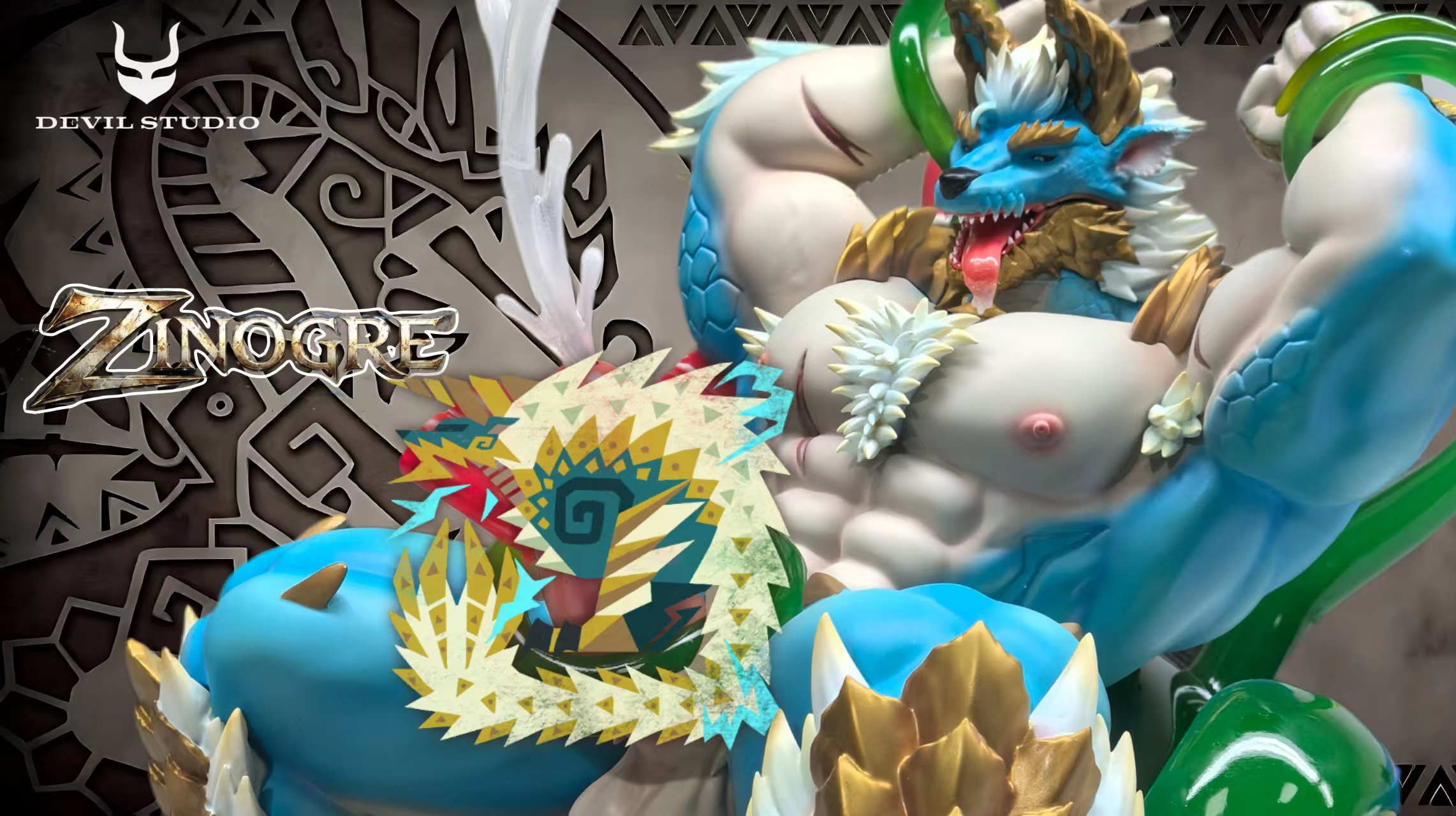 Devil Studio – Defeated Zinogre Monster Hunter 15 Scale TOPGK Resin Furry Statue