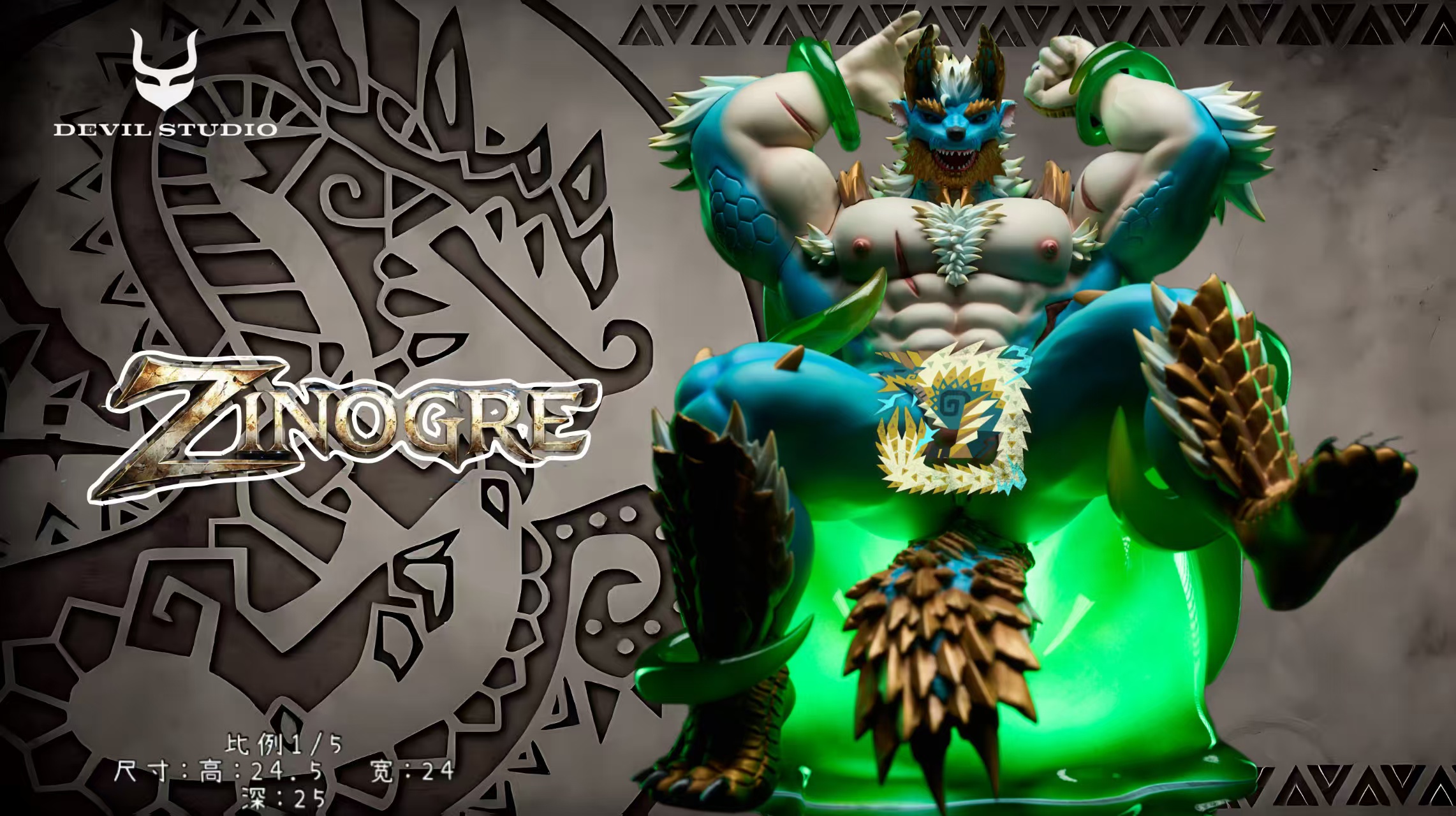 Devil Studio – Defeated Zinogre Monster Hunter 15 Scale TOPGK Resin Furry Statue