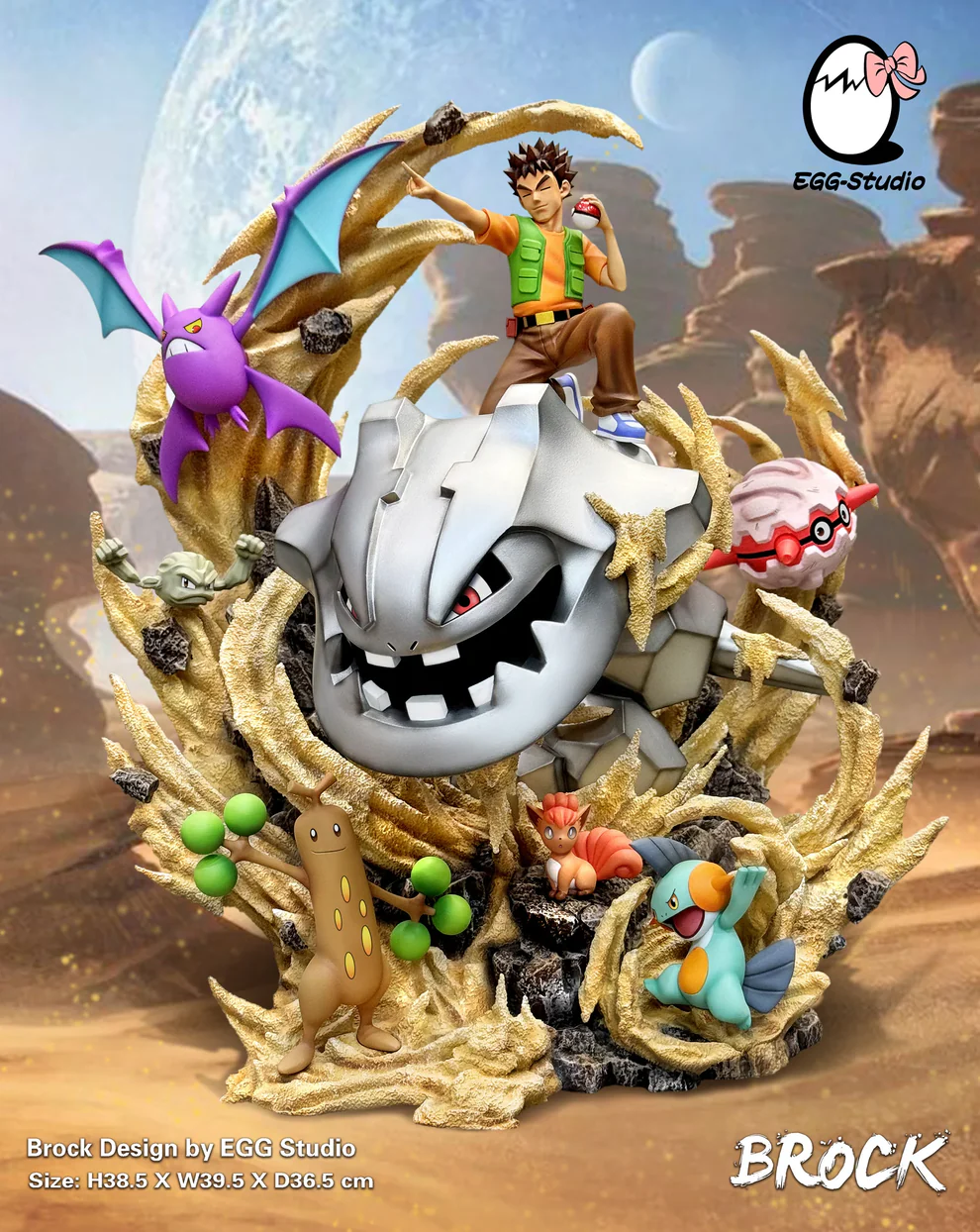 Pokémon – Brock & Rock-Type Pokémon Team Scene Statue – EGG Studio