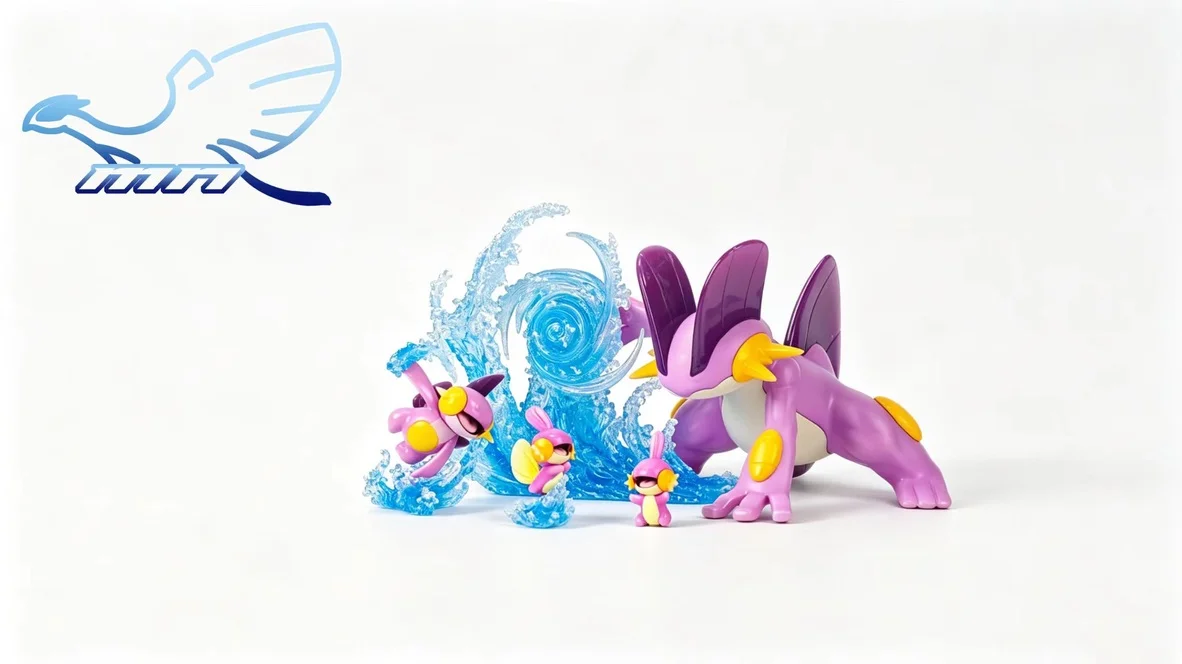 MN Studio – Swampert Evolution Set Pokémon 1/20 Scale Resin Diorama Collection