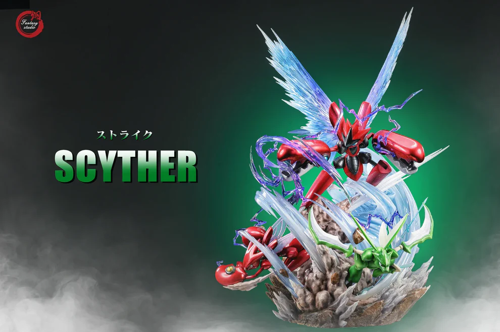 Pokémon – Scyther Evolution Line Anniversary Statue (Scyther & Scizor / Shiny Scizor Ver.) – Fantasy Studio - Image 2