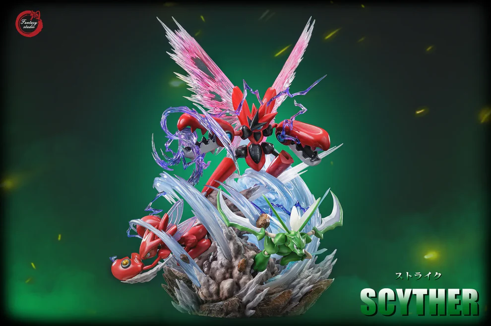 Pokémon – Scyther Evolution Line Anniversary Statue (Scyther & Scizor / Shiny Scizor Ver.) – Fantasy Studio - Image 9