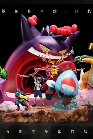 Alternative view of Pokémon – Ash & Team vs Gigantamax Gengar Statue – Illustrated Library Studio