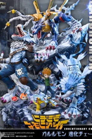 Digimon Adventure – Matt Ishida & Garurumon Evolution Chain Statue – T-Rex Studio