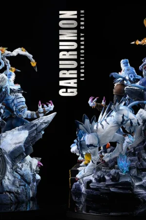 Alternative view of Digimon Adventure – Matt Ishida & Garurumon Evolution Chain Statue – T-Rex Studio
