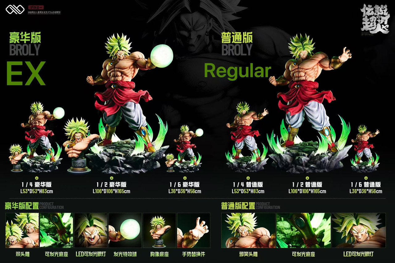 Infinite Studio Dragon Ball Broly 14 Scale EX LED Light-Up Statue Premium Berserker Saiyan Collectible Diorama