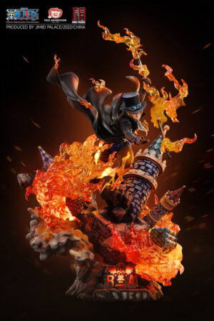 JIMEI PALACE -One Piece- Sabo 16 Scale Official Licensed Statue Fire Fist Battle Scene Diorama with LED Flame Effect Collectible