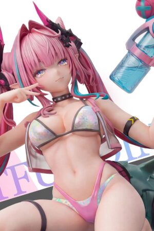 Alternative view of LEAVE ANITE Studio – Twin-Tailed Water Gun Girl Dual-Pose Series | 1/6 Scale Original Resin Statue