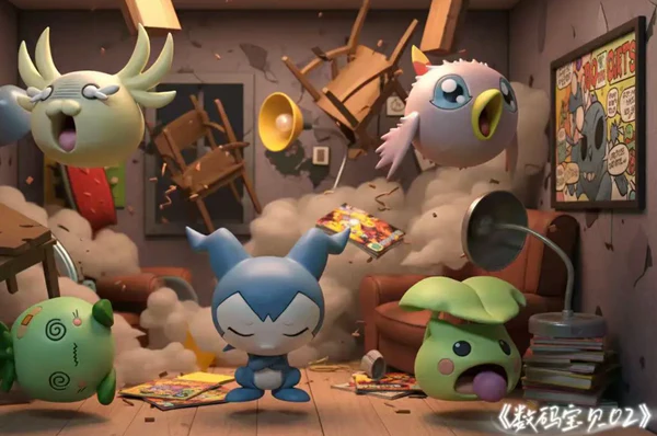 Mei Du Sha Studio Digimon Chibimon Poromon Leafmon Pipimon