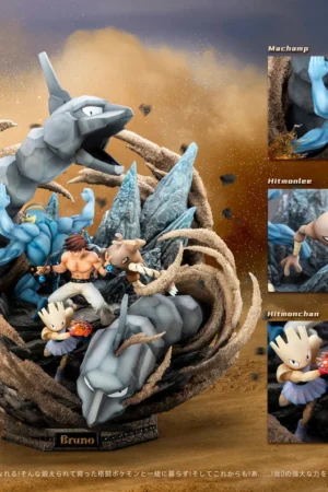 Alternative view of Pokémon Kanto Elite Four – Bruno & Team Statue – Moon Shadow Studio