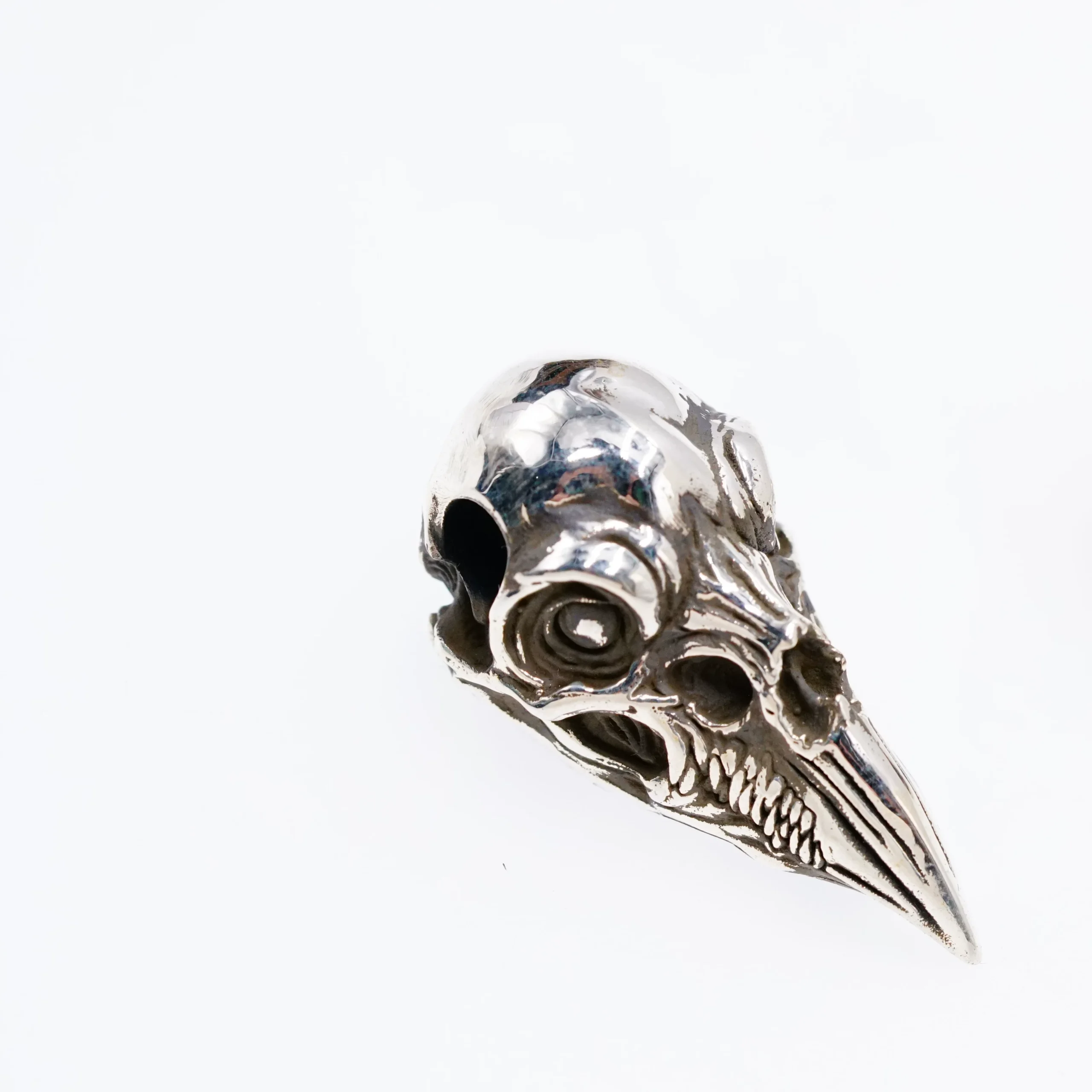 Raven Studio (silver jewelry) - Crow Skull Prayer Bead Bracelet Pendant Original - Image 12