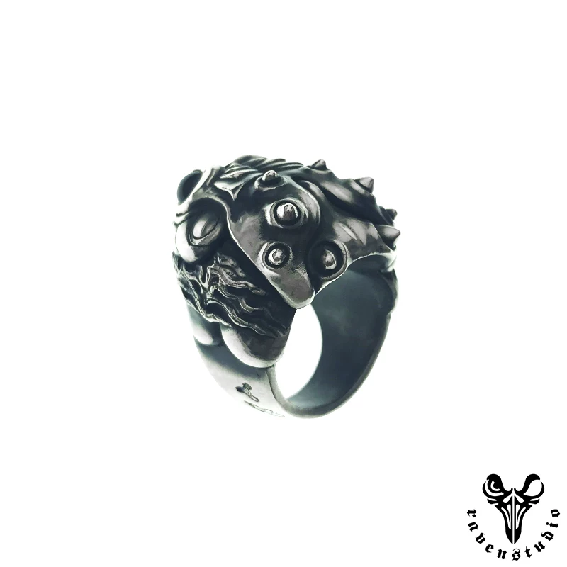 Raven Studio (silver jewelry) - Original Design "Forest Watcher" Toad Ring Original - Image 9