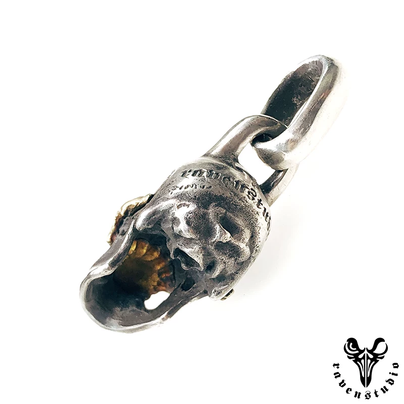 Raven Studio (silver jewelry) - Exclusive "Radiant Traveler" RS Skull Series Pendant Original - Image 16