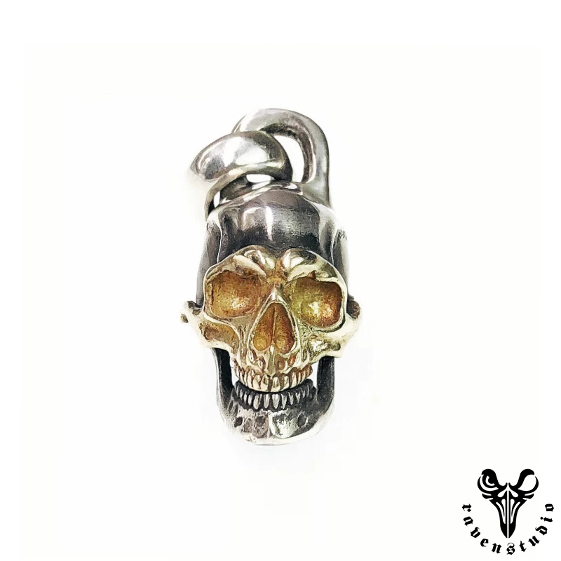 Raven Studio (silver jewelry) - Exclusive "Radiant Traveler" RS Skull Series Pendant Original - Image 13