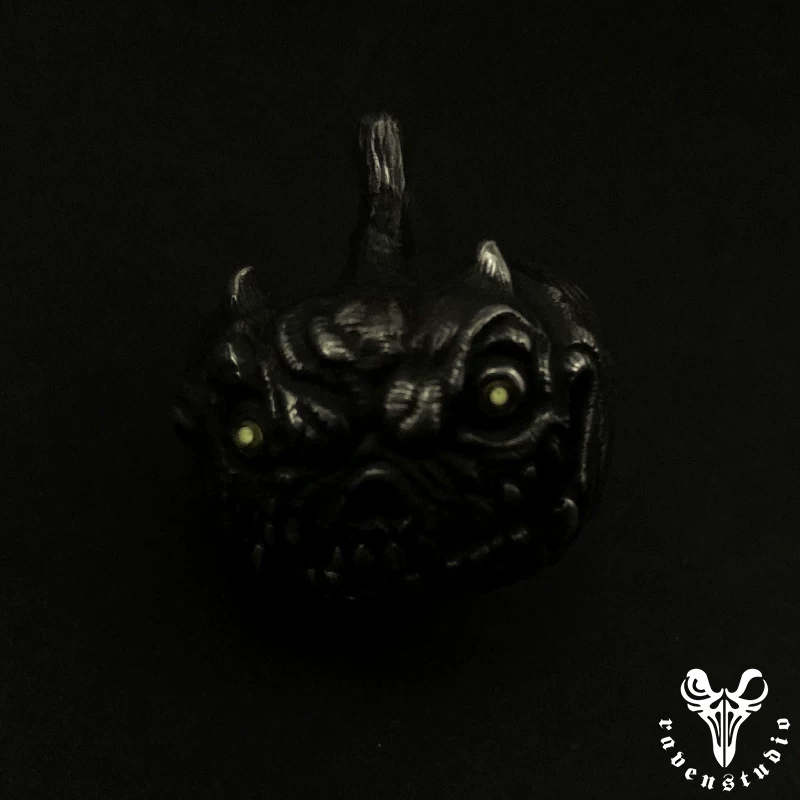 Raven Studio (silver jewelry) - Halloween Exclusive Jack-o'-lantern Pendant Original - Image 11