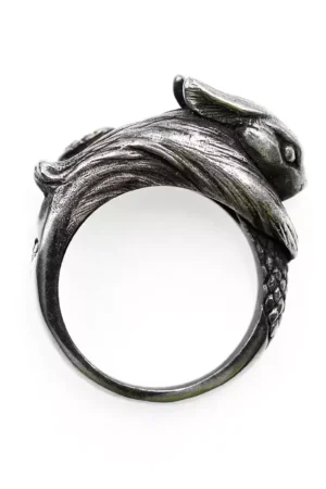 Raven Studio (silver jewelry) - Original Design "Fu" Snake and Rabbit Ring Original