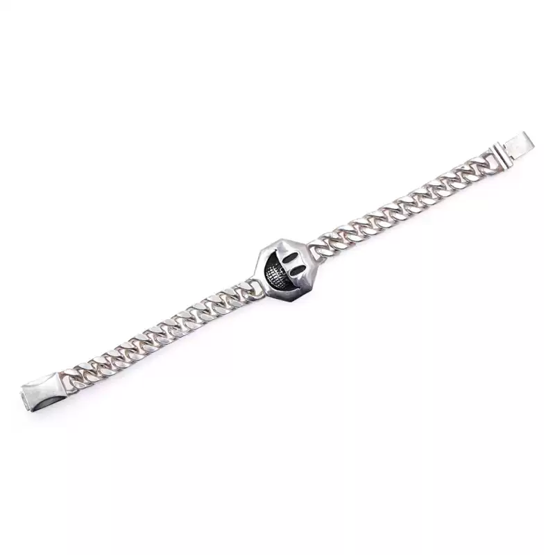 Raven Studio (silver jewelry) - Original Design Ron English Smiley Skull Bracelet Original - Image 5
