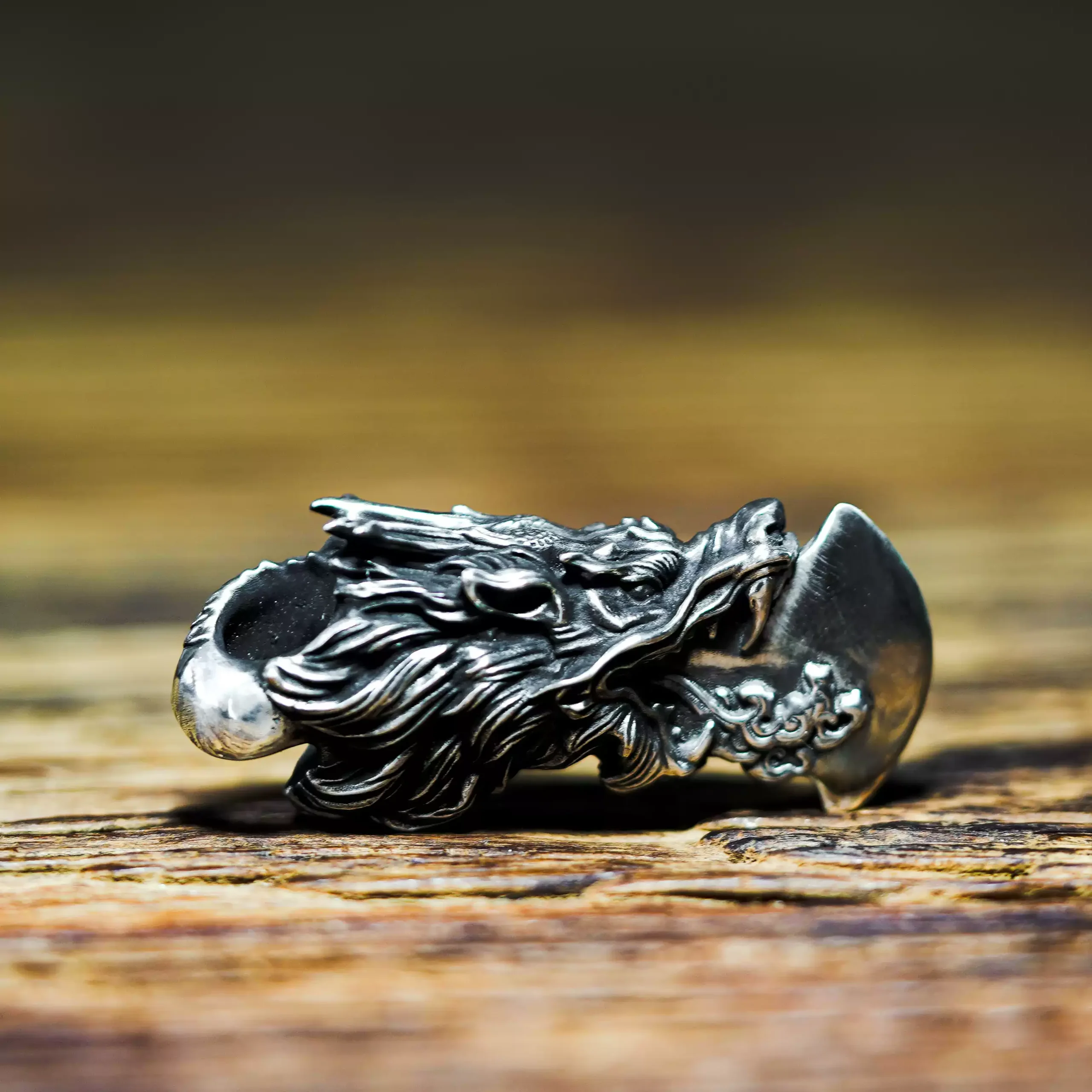 Raven Studio (silver jewelry) - Original Exclusive Design Chinese Style "Dragon Soul" Dragon Axe Pendant Original - Image 3
