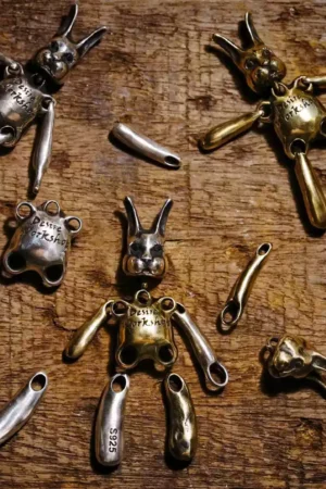 Raven Studio (silver jewelry) - Original Design "Desperate Rabbit" Pendant Original