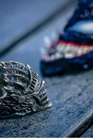 Alternative view of Raven Studio – Dark Gothic “Lord of Cinder” Ring 925 Sterling Silver Handcrafted Statement Ring