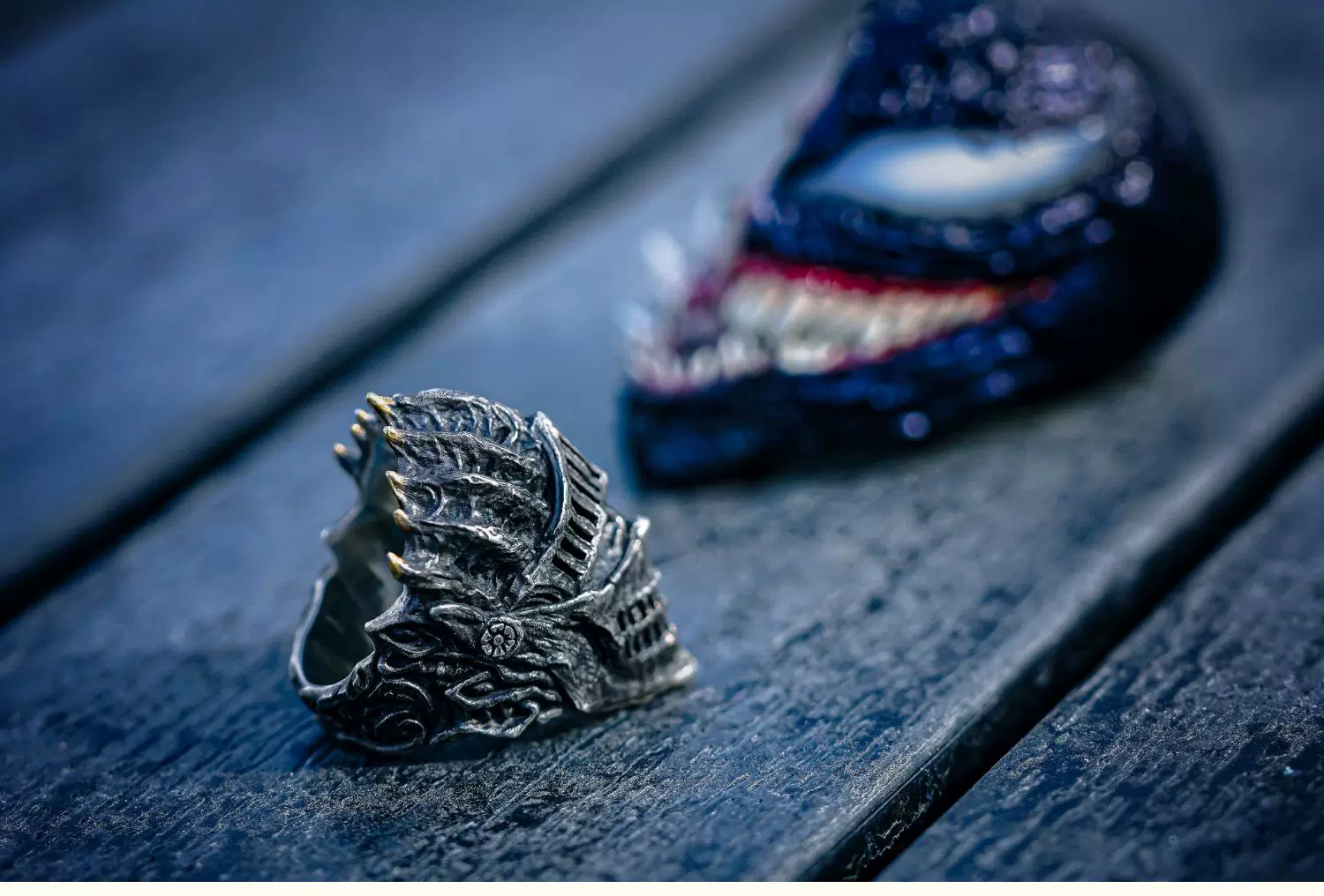 Raven Studio – Dark Gothic “Lord of Cinder” Ring 925 Sterling Silver Handcrafted Statement Ring - Image 2