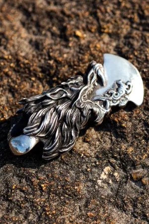 Raven Studio (silver jewelry) - Original Exclusive Design Chinese Style "Dragon Soul" Dragon Axe Pendant Original