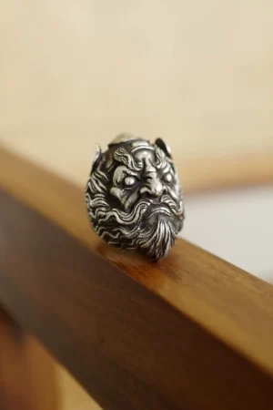 Original Custom Design Zhong Kui Ring - Raven Studio (silver jewelry)