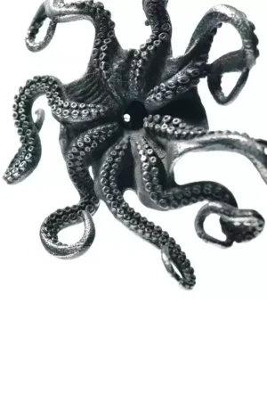 Alternative view of Raven Studio (silver jewelry) - Original Dark Skull Octopus Pendant Original