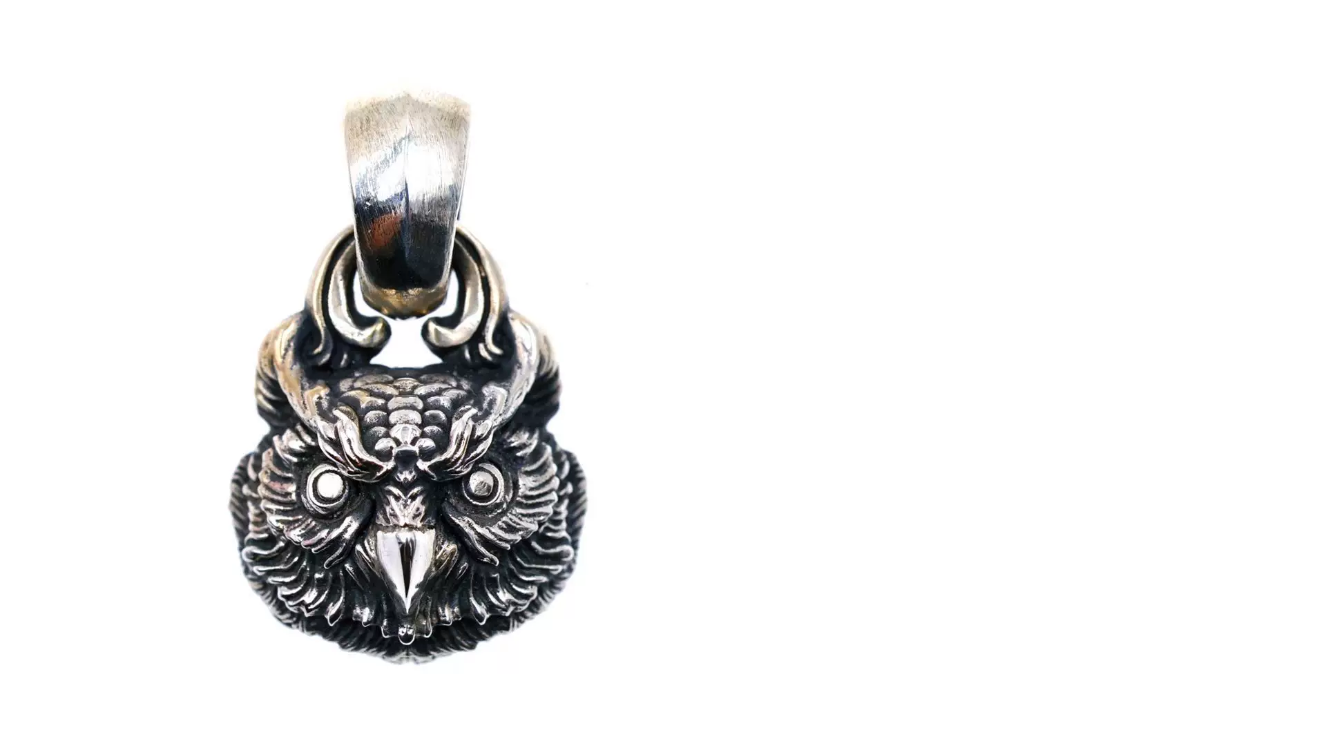 Raven Studio (silver jewelry) - Original Guardian Series Original Owl Pendant - Image 7