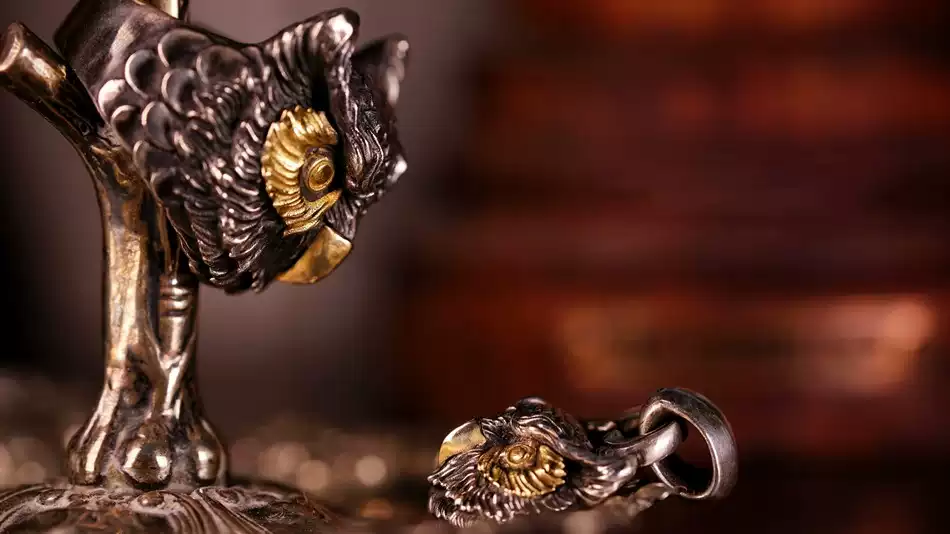 Raven Studio (silver jewelry) - Guardian Series Original Owl Ring Original - Image 2