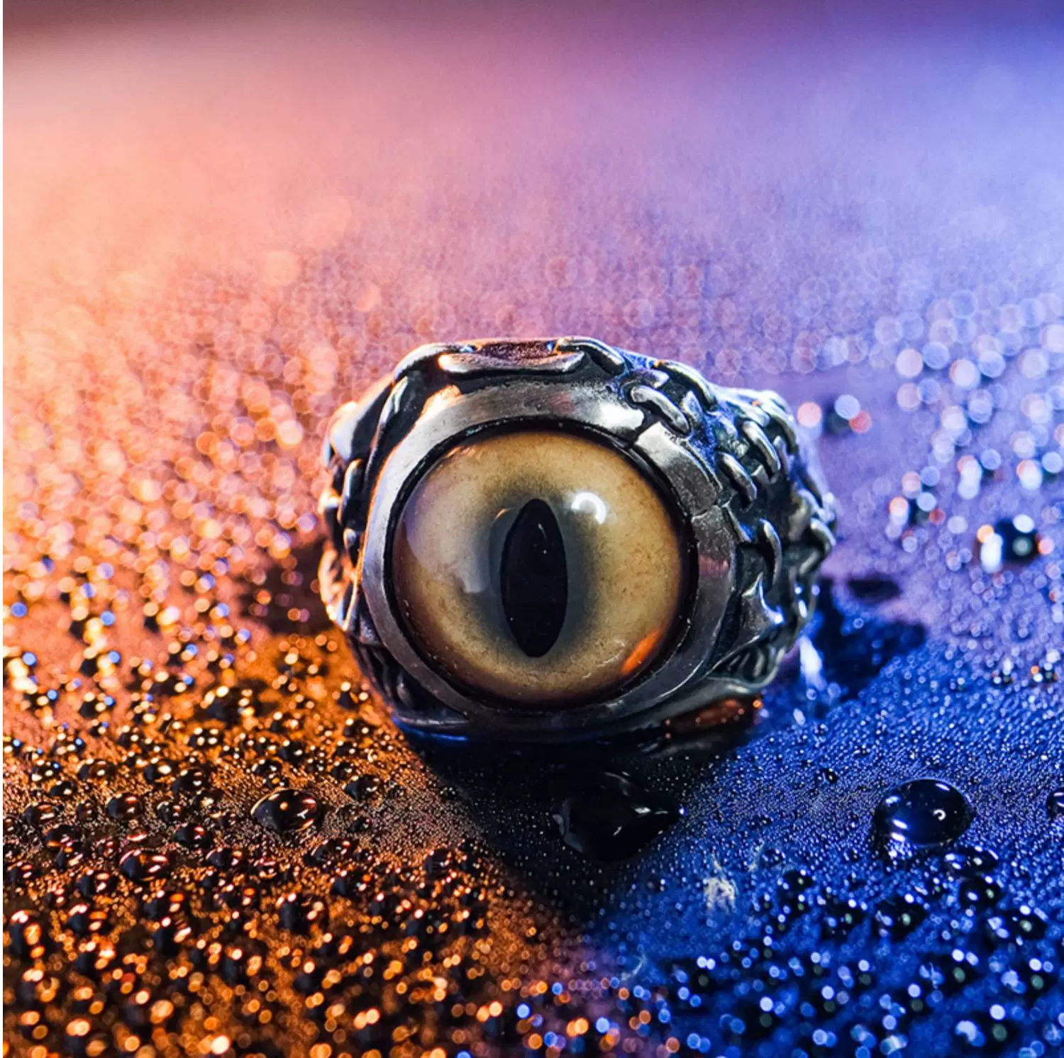 Raven Studio (silver jewelry) - Exclusive Design Demon Skin Prosthetic Eye Ring Original - Image 2