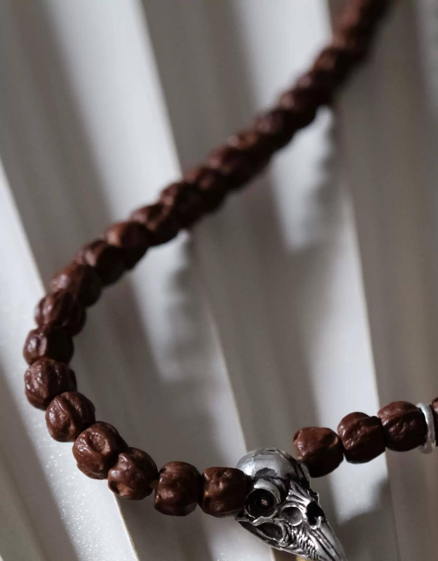 Raven Studio (silver jewelry) - Crow Skull Prayer Bead Bracelet Pendant Original - Image 10