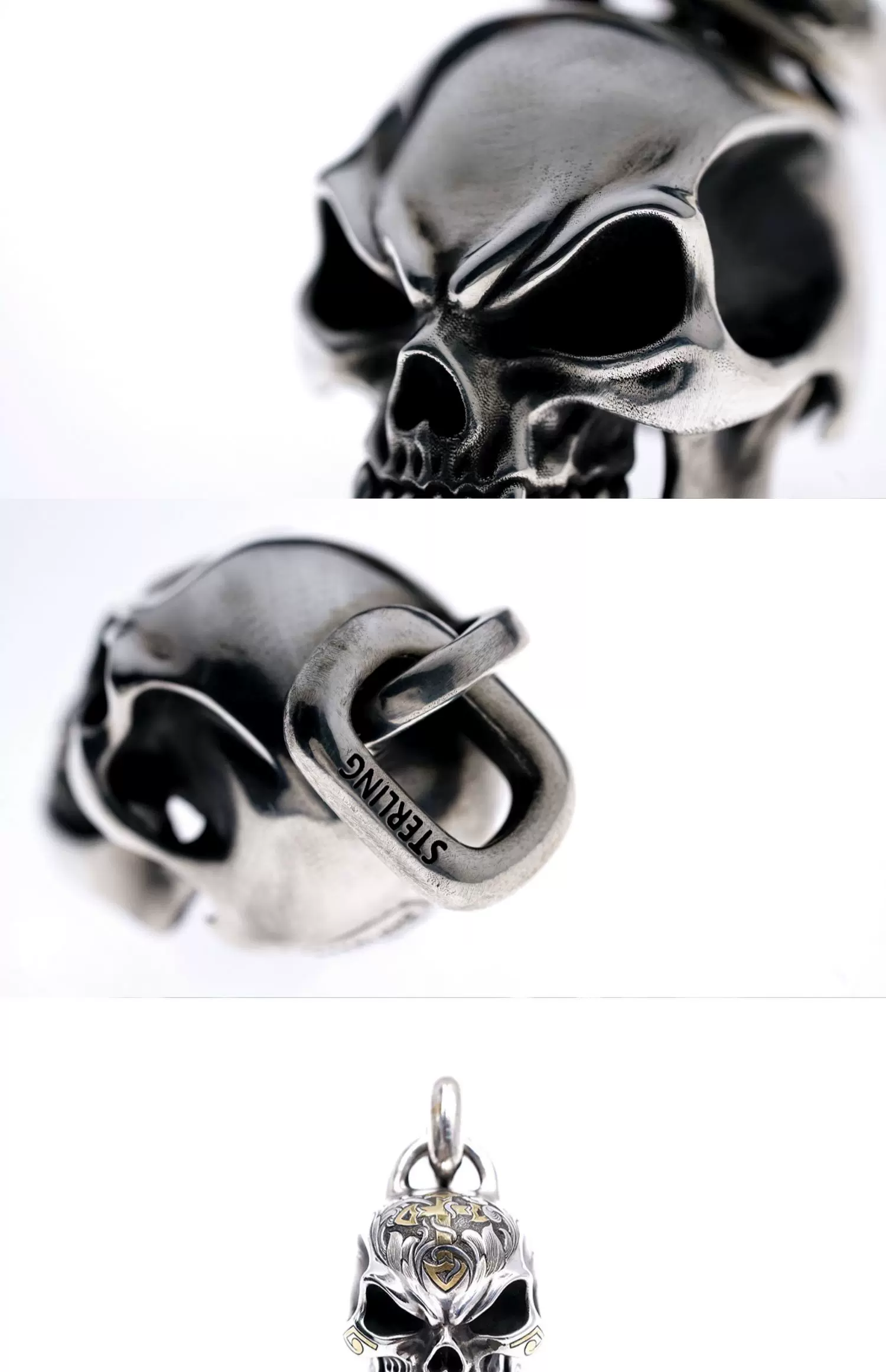 Raven Studio (Silver Jewelry) – Exclusive Design Trophy Skull Pendant Sterling Silver Artisan Pendant | Original Design - Image 8
