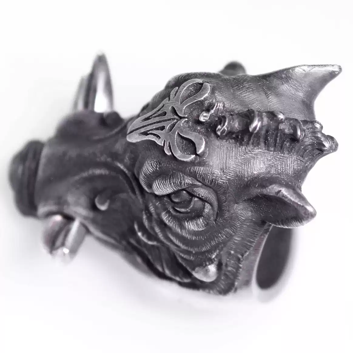 Raven Studio (silver jewelry) - Original Wild Boar Rider Men's Ring Original - Image 6