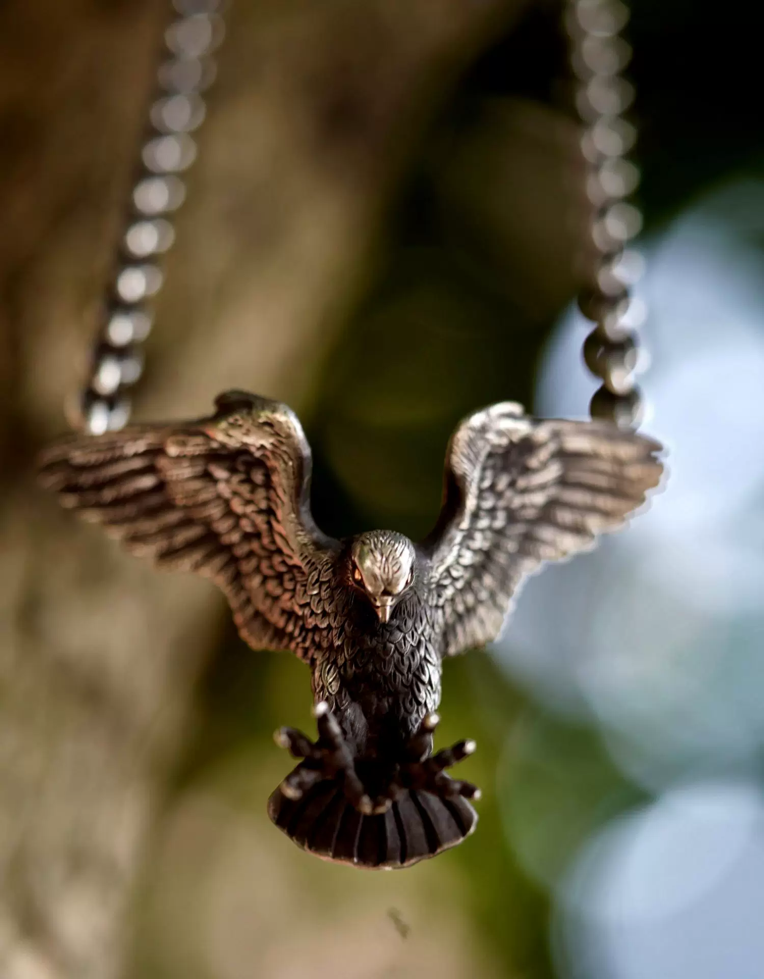 Raven Studio (Silver Jewelry) – Original Exclusive Falcon Head Pendant Necklace Handcrafted Sterling Silver Jewelry | Original Design