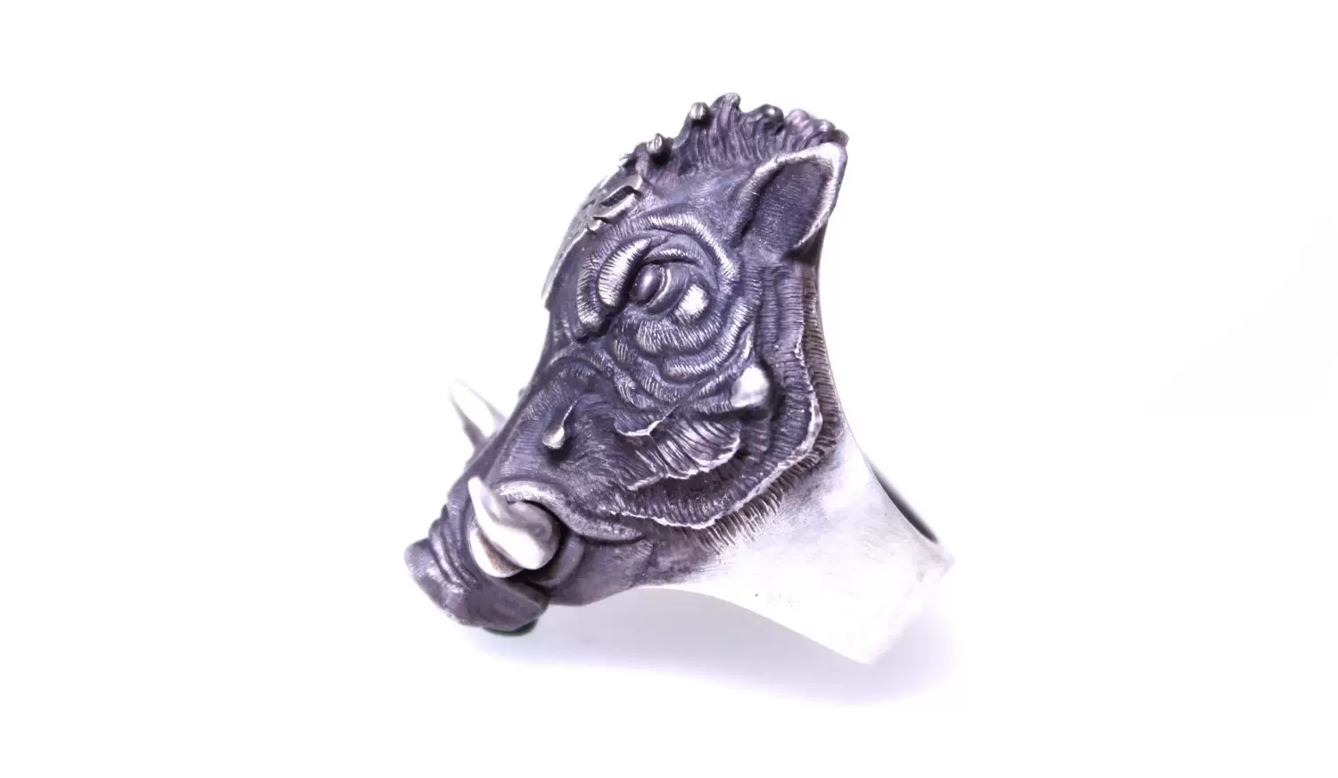 Raven Studio (silver jewelry) - Original Wild Boar Rider Men's Ring Original - Image 8