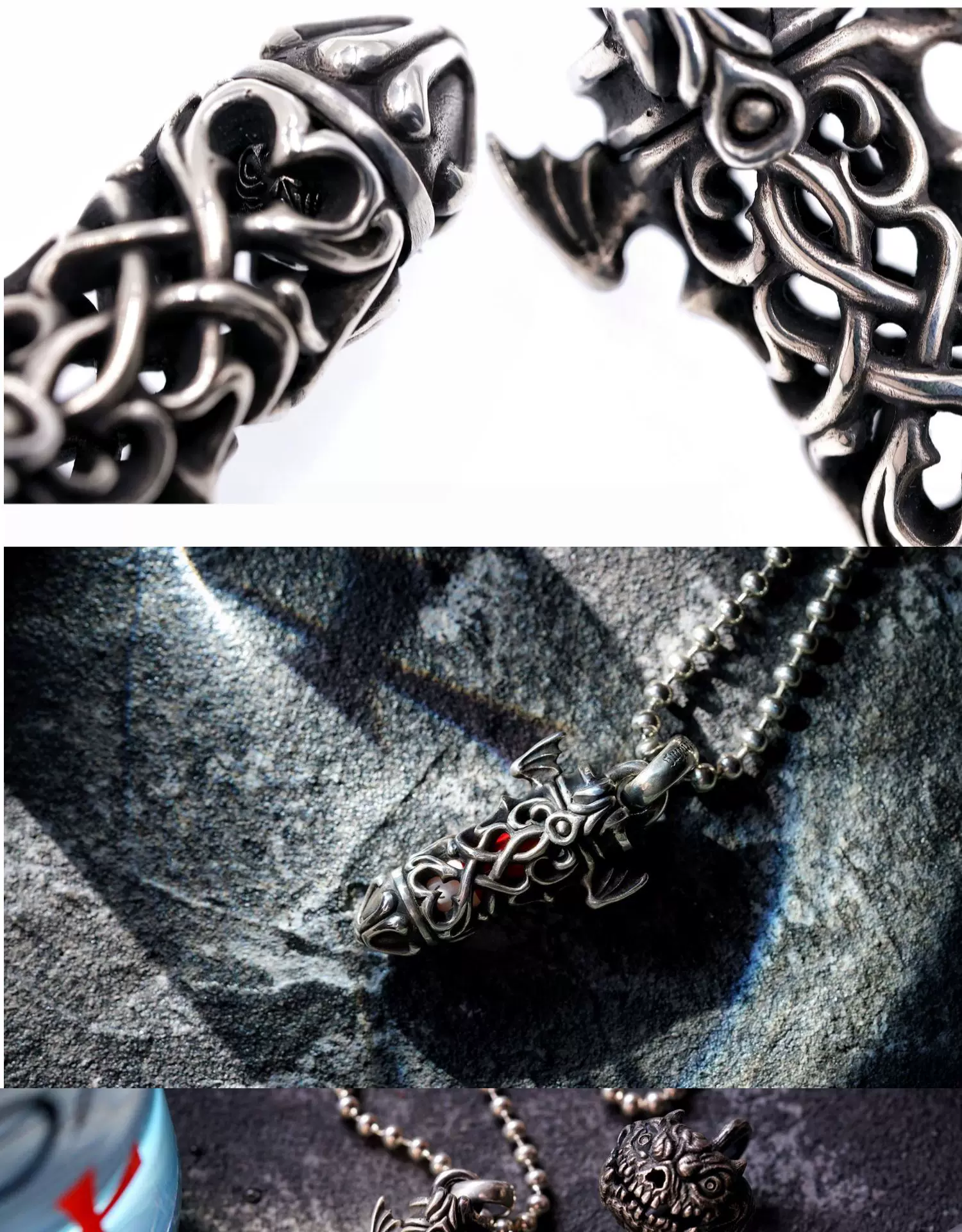 Raven Studio (silver jewelry) - Love & Hate Locket Pendant Original - Image 4