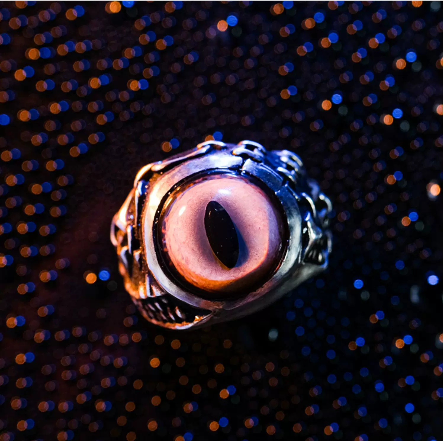 Raven Studio (silver jewelry) - Exclusive Design Demon Skin Prosthetic Eye Ring Original - Image 4