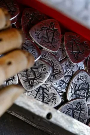 Alternative view of Raven Studio (silver jewelry) - Original Design Year of the Pig Limited Edition Guitar Pick Pendant Original