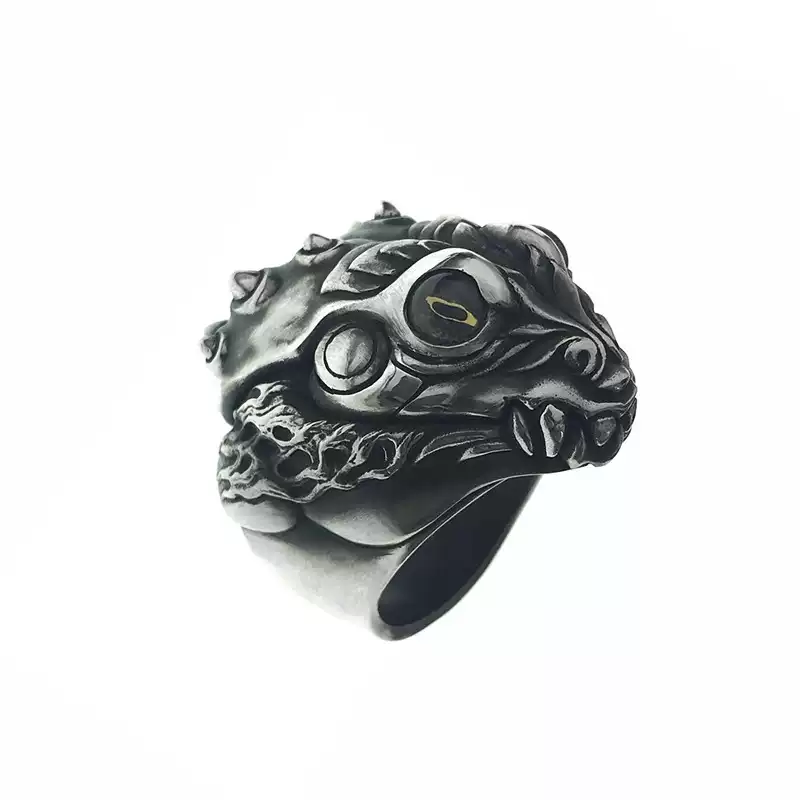 Raven Studio (silver jewelry) - Original Design "Forest Watcher" Toad Ring Original - Image 8