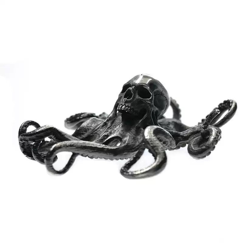 Raven Studio (silver jewelry) - Original Dark Skull Octopus Pendant Original - Image 3