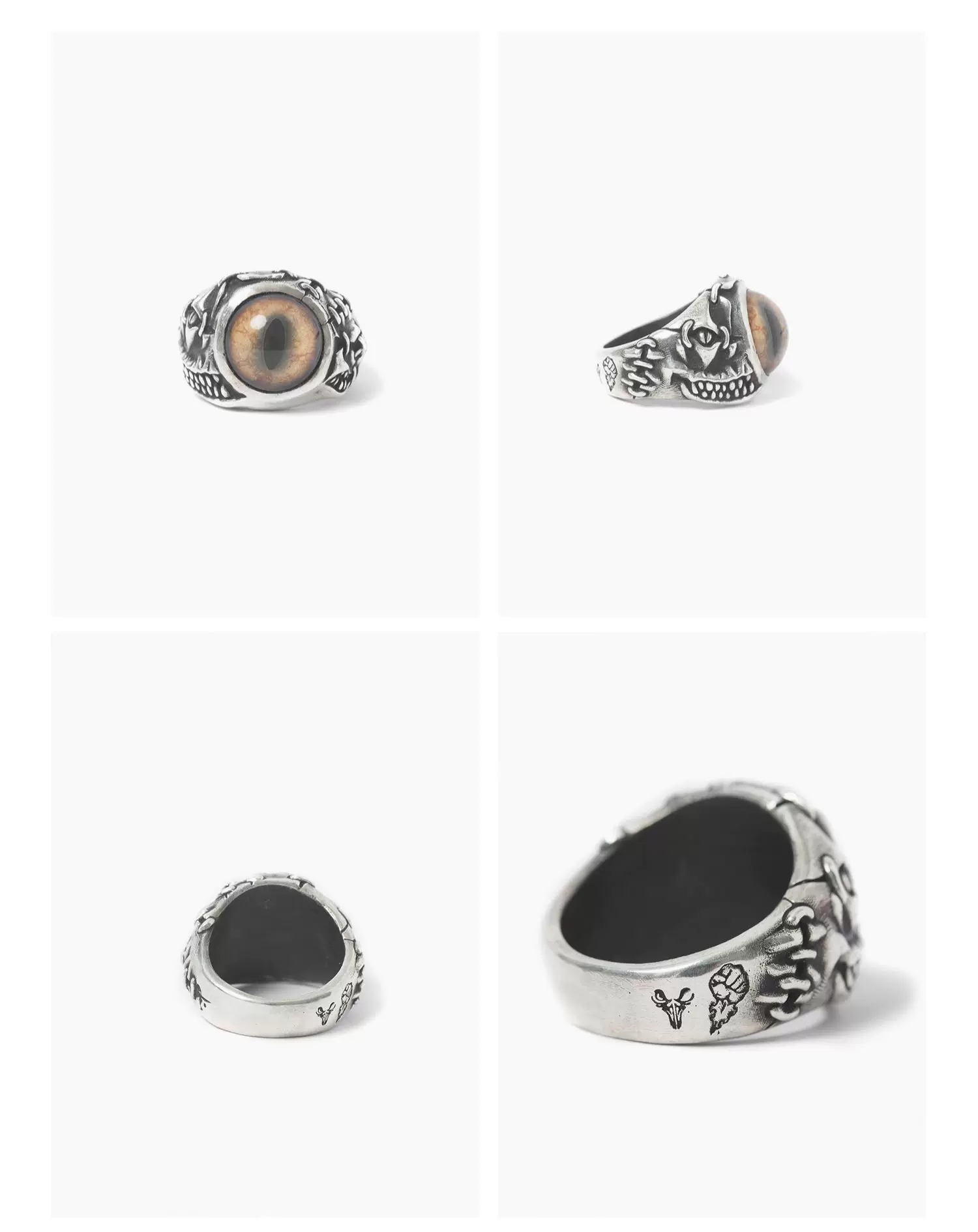 Raven Studio (silver jewelry) - Exclusive Design Demon Skin Prosthetic Eye Ring Original - Image 8