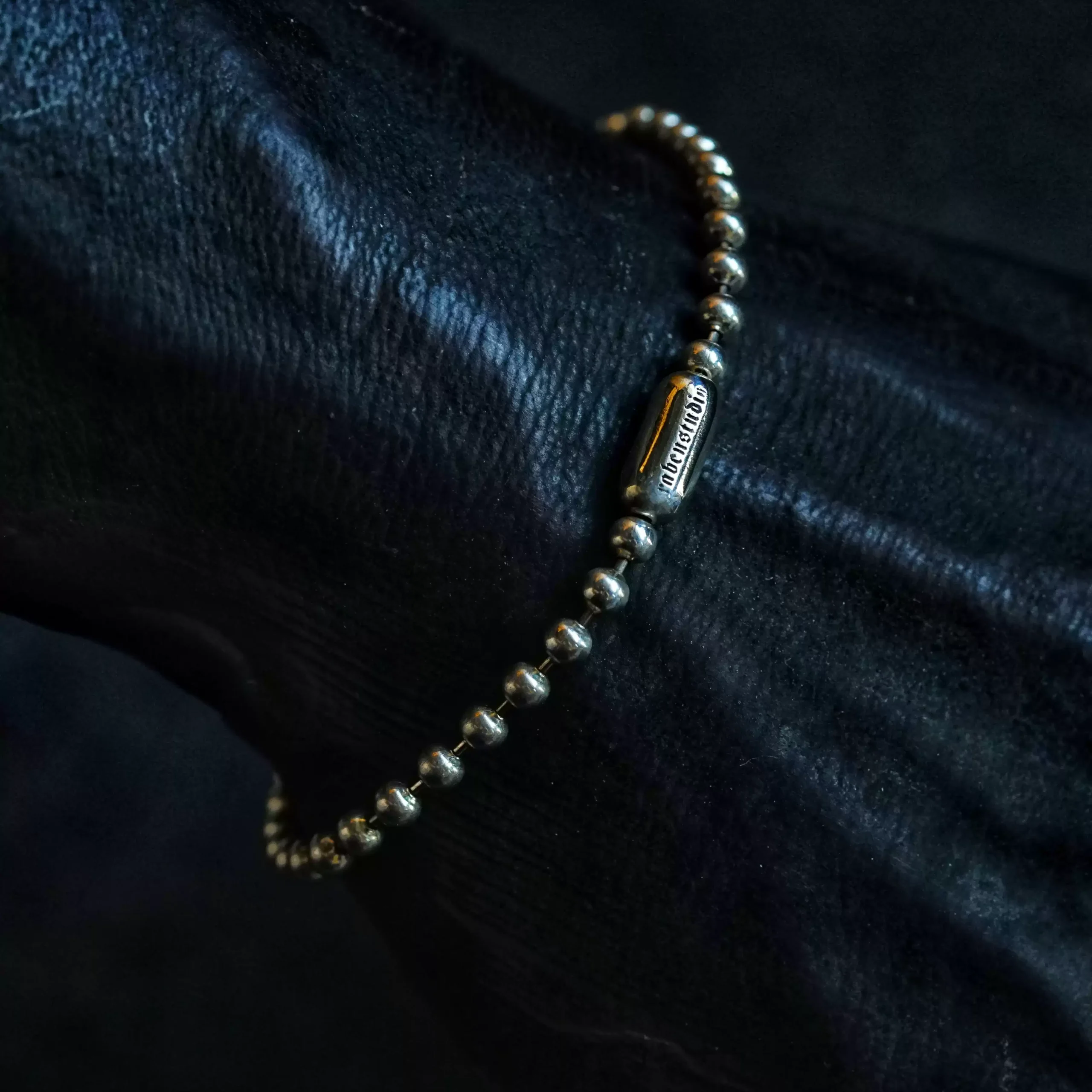 Raven Studio (silver jewelry) - "Bound" 4mm Satan Goat Skull Ball Bracelet Original - Image 3