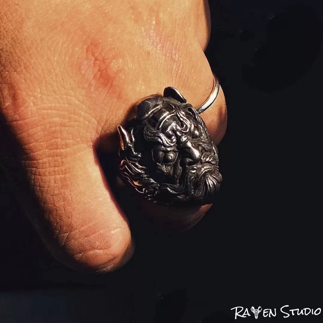 Original Custom Design Zhong Kui Ring - Raven Studio (silver jewelry) - Image 3