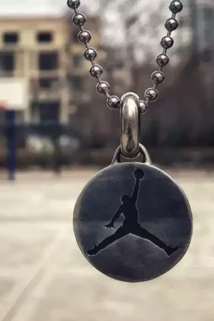 Alternative view of Raven Studio (silver jewelry) - Exclusive Original Design "Basketball Flying Man" JORDAN Logo Pendant Original