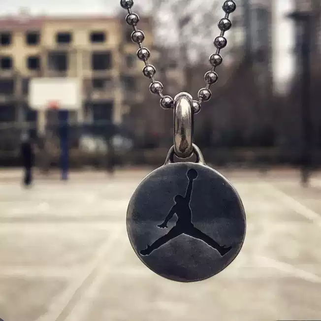 Raven Studio (silver jewelry) - Exclusive Original Design "Basketball Flying Man" JORDAN Logo Pendant Original - Image 2
